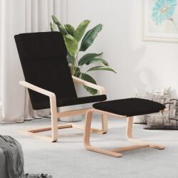 vidaXL Scaun de relaxare cu taburet, negru, textil (3154416)