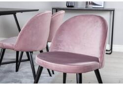 Venture design Scaune sufragerie Velvet 2 buc. negru&roz prăfuit catifea 19924-889 (444720)