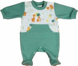 Asti Belül bolyhos hosszú ujjú rugdalózó Szafaris mintával