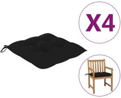vidaXL Perne de scaun, 4 buc. , negru, 50x50x7 cm, textil (314918)