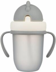 Canpol Pahar cu pai cu capac rabatabil Canpol babies - Matte Pastels, 210 ml, gri (56/522_gry)