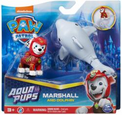 Paw Patrol Figurina Paw Patrol, Aqua Pups, Marshall si Dolphin, 20139321 Figurina