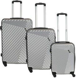 Rhino Barcelona ezüst 4 kerekű 3 részes bőrönd szett (barcelona-szett-ezust)