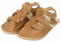 Vlnka Sandale barefoot de piele cu velcro pentru copii Olaf maro mărimi copii 29 (13-05024-29)