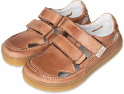 Vlnka Gyerek tépőzáras barefoot bőr tornacipő "Oly" - barna gyermek méretek 28
