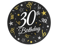 Godan B&C Happy Birthday 30 papírtányér 6 db-os 18 cm (MLG164541)