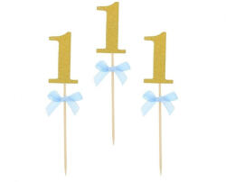 Godan Blue 1st Birthday díszítő pálca, topper 10 db-os (MLG134063)