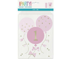  Pink 1st Birthday Party bags, Papírzacskó 8 db-os (MLG749133)