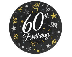 Godan B&C Happy Birthday 60 papírtányér 6 db-os 18 cm (MLG164602)