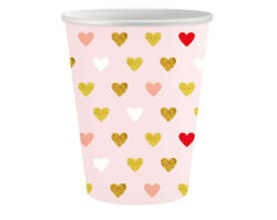 Godan XOXO Pink papír pohár 6 db-os 250 ml (MLG165777)