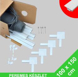 Ker-Komplex 2001 Műanyag peremes szúnyogháló " szereld magad " készlet, fehér, ráfordítható füles rögzítéssel 100 x 150 cm
