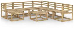 vidaXL Set mobilier de grădină, 9 piese, lemn de pin verde tratat (3065313) - comfy
