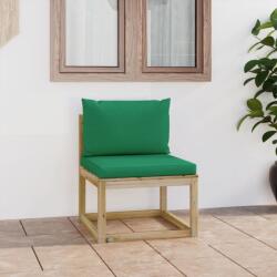 vidaXL Canapea de grădină de mijloc, cu perne, lemn pin tratat verde (3065082) - comfy