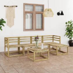 vidaXL Set mobilier de grădină, 6 piese, lemn de pin verde tratat (3065304) - comfy