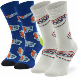 Happy Socks 2 pár hosszú szárú unisex zokni Happy Socks XTDS02-6500 Fehér 41_46 Férfi