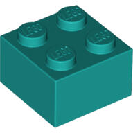 LEGO® 3003c39 - LEGO sötét türkiz kocka 2 x 2 méretű (3003c39)