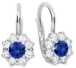 Soliter Brilio Silver Ezüst fülbevaló kristályokkal 36 001 00322 04 - kék