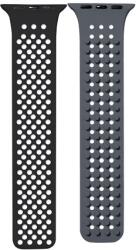 Phoner Spike Apple Watch szilikon szíj, 49/45/44/42mm, fekete/szürke - speedshop