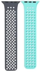 Phoner Spike Apple Watch szilikon szíj, 49/45/44/42mm, szürke/kék - speedshop