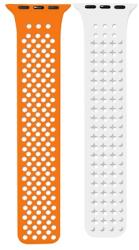 Phoner Spike Apple Watch szilikon szíj, 49/45/44/42mm, narancs/fehér - speedshop