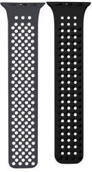 Phoner Spike Apple Watch szilikon szíj, 49/45/44/42mm, szürke/fekete - speedshop