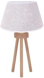 Duolla Duolla - Asztali lámpa BOUCLE 1xE27/15W/230V átm. 28 cm fehér/fa DU601429 (DU601429)