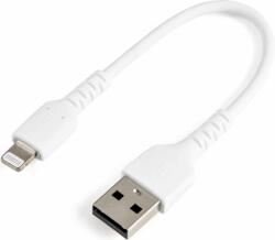 StarTech Durable USB-A apa - Lightning 2.0 Adat és töltő Kábel - Fehér (0.15m) (RUSBLTMM15CMW)