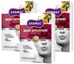 Farmec Set Benzi Depilatoare Farmec, pentru Fata, cu Ceara Alba si Ulei de Argan, 3 Cutii x 20 Benzi