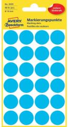 Avery Etikett címke, o18mm, jelölésre, 24 címke/ív, 4 ív/doboz, Avery kék (3005) - nyomtassingyen