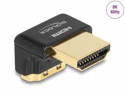 Delock Adaptor HDMI 8K60Hz T-M unghi 90 grade jos metalic, Delock 60016 (60016)