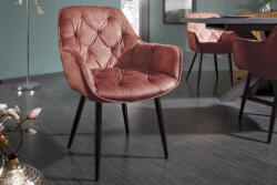 Invicta Set 2 scaune Milano cu tapiterie din catifea si picioare din metal (41182)