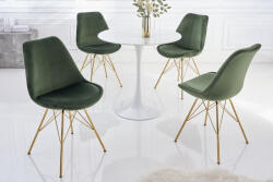 Invicta Set 2 scaune Scandinavia cu tapiterie din catifea si picioare din metal auriu (42187)