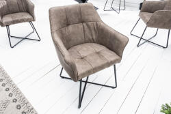 Invicta Set doua scaune LOFT cu cotiere, tesatura texturata, culoare taupe vintage (42475)