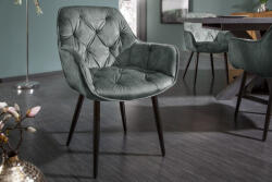 Invicta Set 2 scaune Milano cu tapiterie din catifea si picioare din metal (41180)