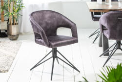 Invicta Set 2 scaune rotative Eternity cu tapiterie din catifea si picioare din metal (40496)