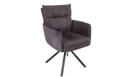 Invicta Set doua scaune pivotant BIG GEORGE cu cotiere, tesatura plata antracit, rotativ (40168)