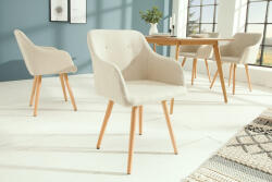 Invicta Set doua scaune SCANDINAVIA cu cotiere, tesatura structurata, culoare naturala (36824)