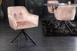 Invicta Set 2 scaune rotative Loft cu tapiterie din catifea si picioare din metal (42391)