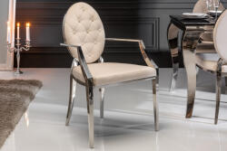 Invicta Scaun MODERN BAROCK cu cotiere din catifea bej (40797)