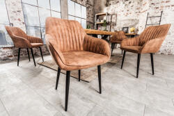 Invicta Set 2 scaune Turin cu tapiterie din microfibra si picioare din metal negru (38789)