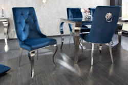 Invicta Set doua scaune MODERN BAROCK cu maner in forma de cap de leu, catifea albastru regal, stil baroc (41505)