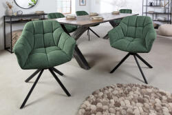 Invicta Set doua scaune pivotant PAPILLON rotativ la 180 cu cotiere din tesatura texturata verde A nchis (41591)