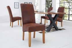 Invicta Set 2 scaune Casa cu tapiterie din microfibra si picioare din lemn de pin (21133)