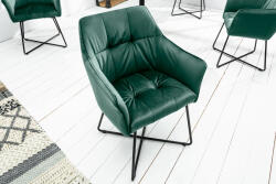Invicta Set 2 scaune Loft cu tapiterie din catifea si picioare din metal (41661)