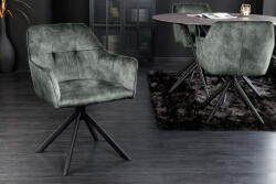 Invicta Set 2 scaune rotative Loft cu tapiterie din catifea si picioare din metal (42393)