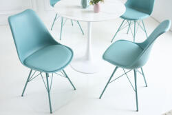 Invicta Set 4 scaune Scandinavia din plastic dur si sezut cu piele ecologica (42036)