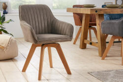 Invicta Set 2 scaune rotative Livorno cu tapiterie din microfibra si picioare din lemn (41314)