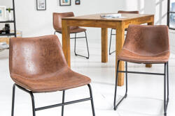 Invicta Set 2 scaune Django cu tapiterie din microfibra si picioare din metal (37347)