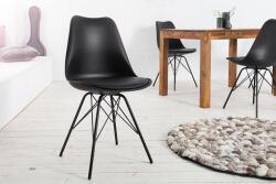 Invicta Set 4 scaune Scandinavia din plastic dur si sezut cu piele ecologica (36192)