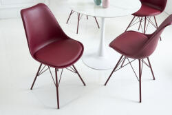 Invicta Set 4 scaune Scandinavia din plastic dur si sezut cu piele ecologica (42039)